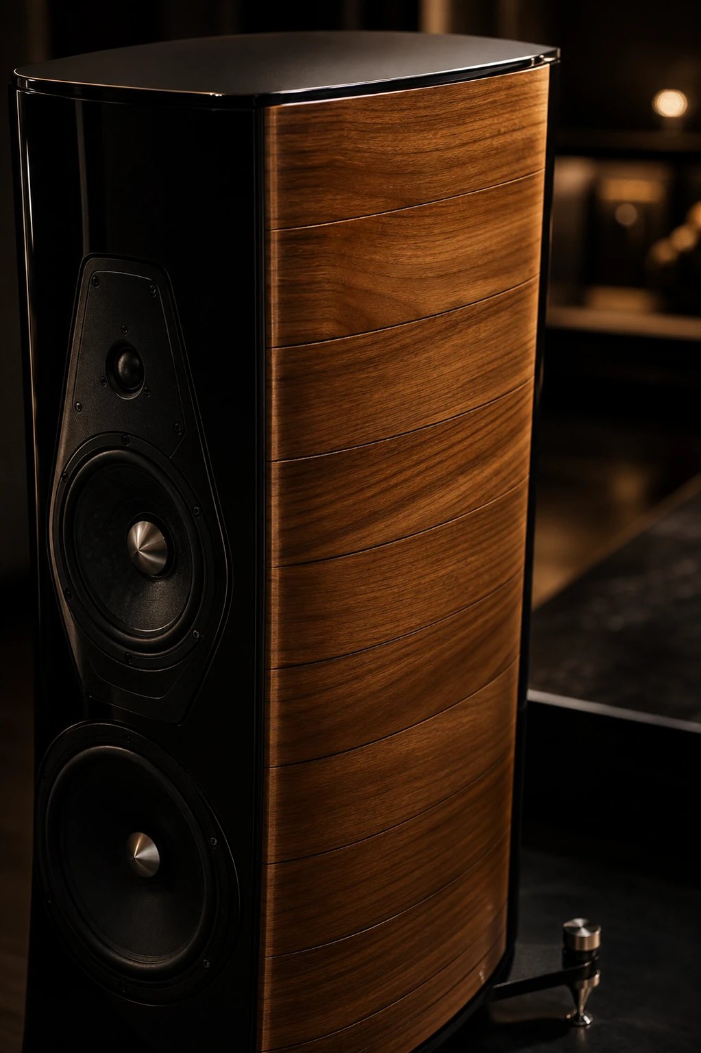 Sonus faber Amati Futura in a high-end listening room context emphasising scale and finish